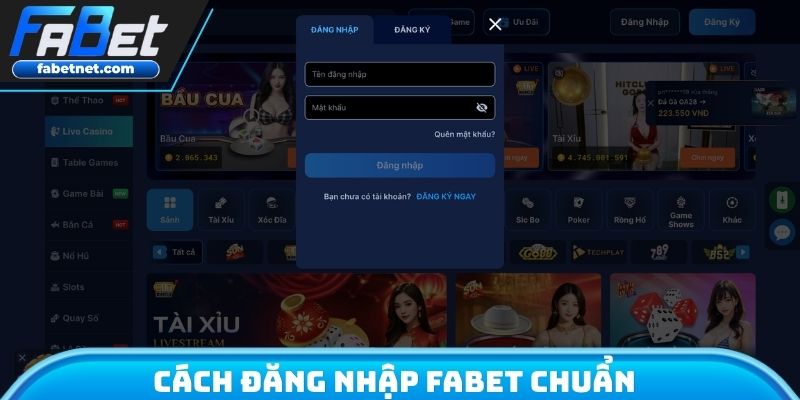 Cách đăng nhập FABET chuẩn