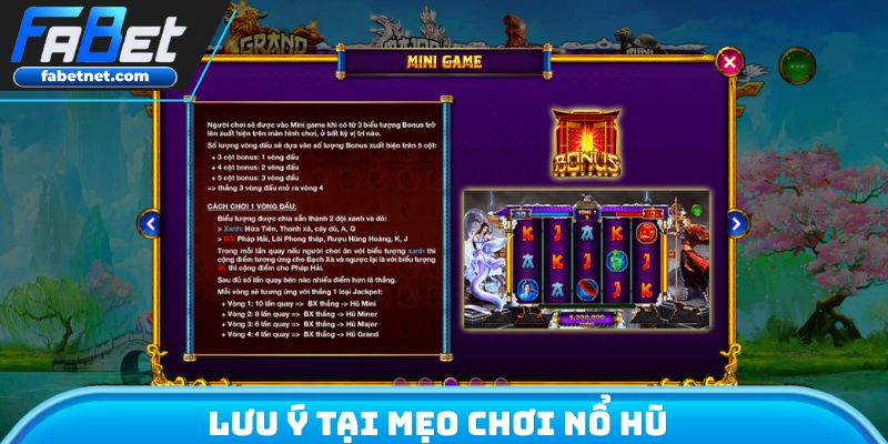 Lưu ý tại mẹo chơi nổ hũ