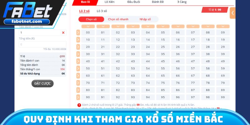 Quy định chung khi tham gia xổ số miền Bắc