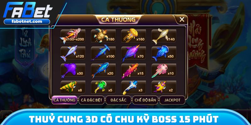 Thủy Dung 3D có chu kỳ boss 15 phút